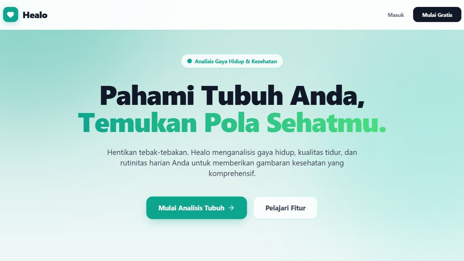 Healo — Asisten Risiko Kesehatan & Gaya Hidup Pintar Berbasis AI