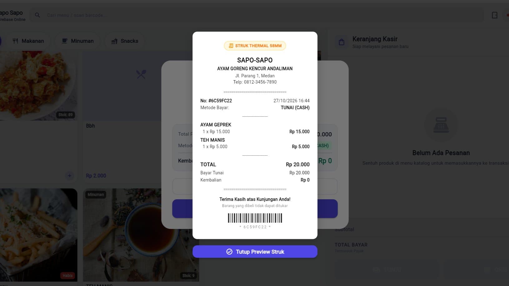 Sistem Kasir POS Tablet untuk UMKM